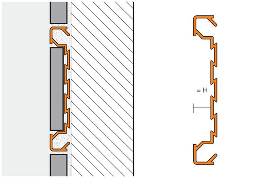 Schluter QUADEC-FS Profilé à double rainures - aluminium anodisé nickel mat 5/16" (8 mm) x 8' 2-1/2"