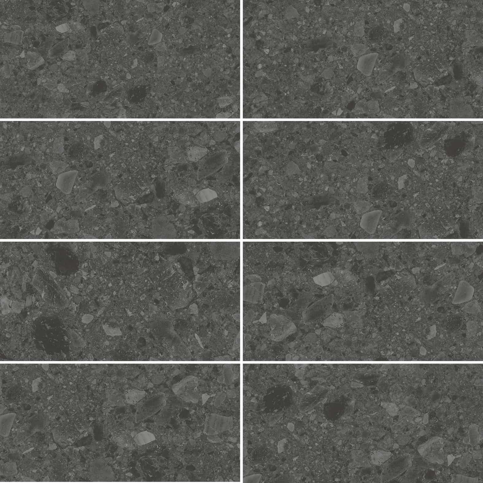 Carreaux de céramique Collection Flodsten 12 po x 24 po gris foncé mat