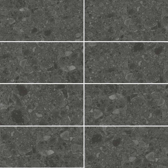 Carreaux de céramique Collection Flodsten 12 po x 24 po gris foncé mat