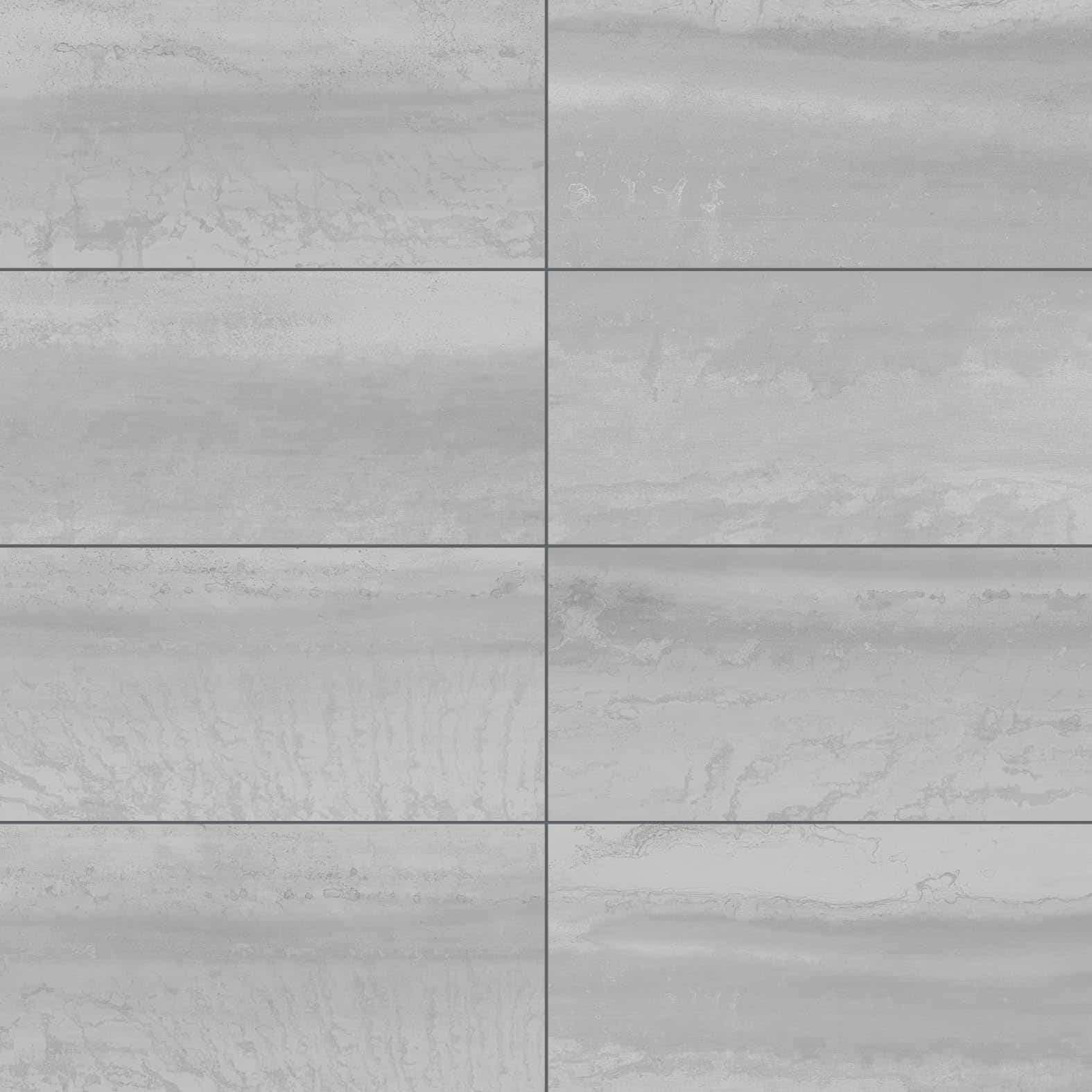 Carreaux de céramique | Collection Metallica 12 po x 24 po — acier mat, aspect métallique contemporain