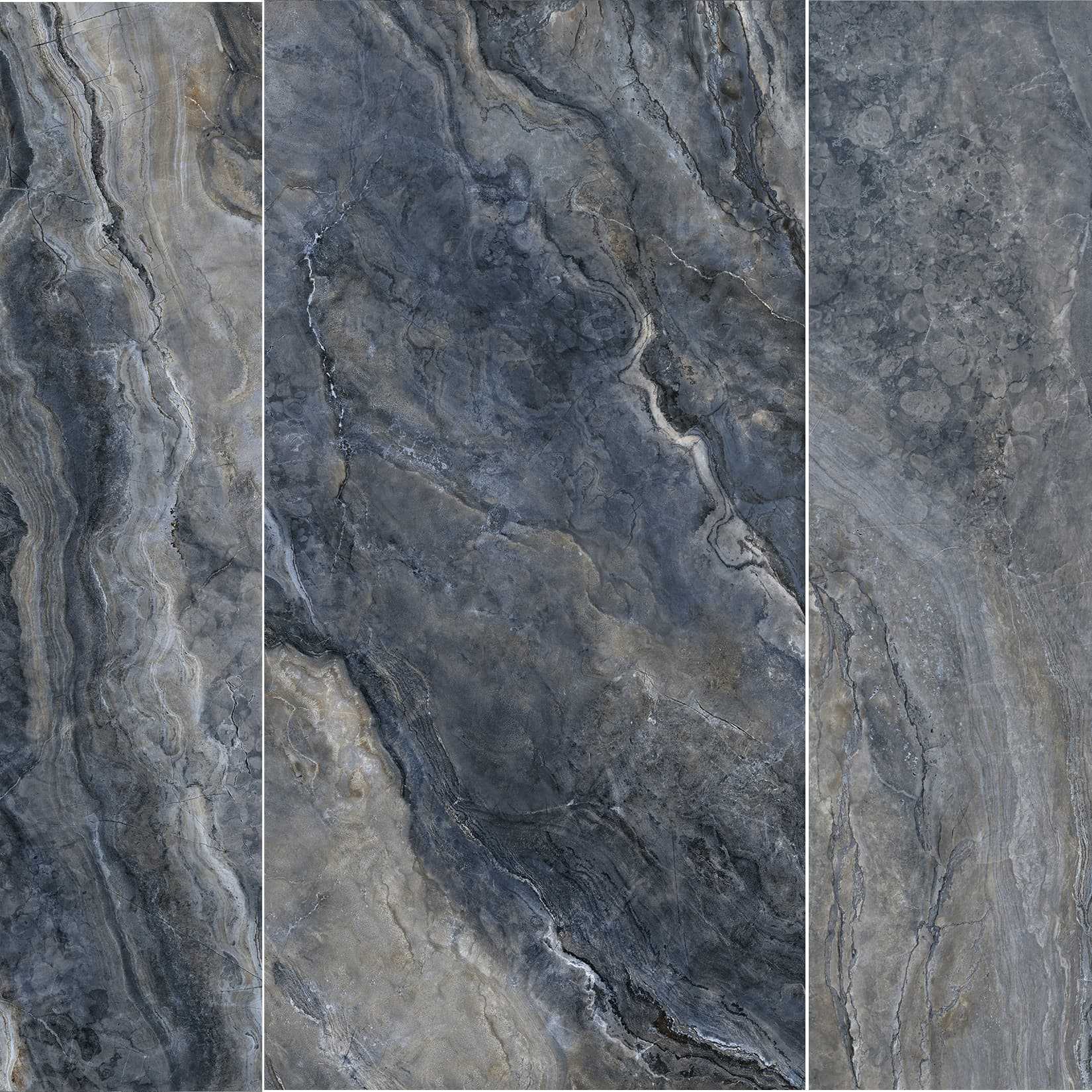 Carreaux de céramique Collection Galaxy 24 x 48 po bleu, grand format avec motif galaxie et nuances de bleu