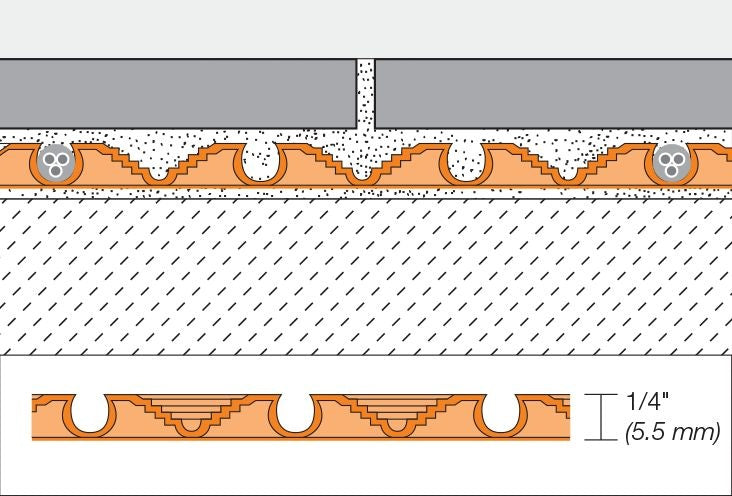 Schluter DITRA-HEAT Membrane de désolidarisation en rouleau pour plancher chauffant 3' 2-5/8" x 41' 10-3/4" - 5.5 mm (134.5 pi²)