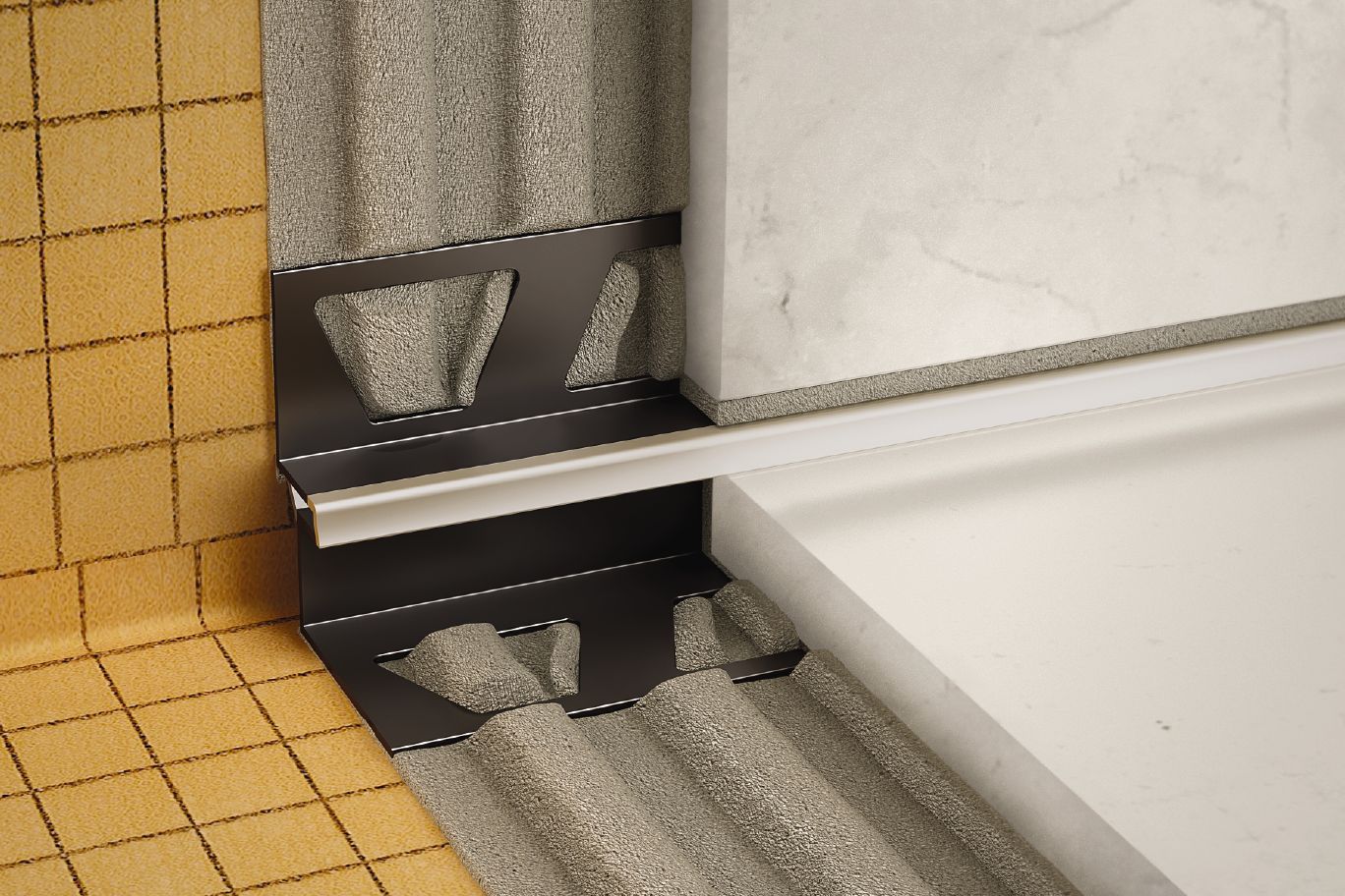 Schluter DILEX-EKE Profilé de joint de mouvement pour angles muraux - plastique PVC blanc éclatant 7/16" x 3/8" x 8' 2-1/2"