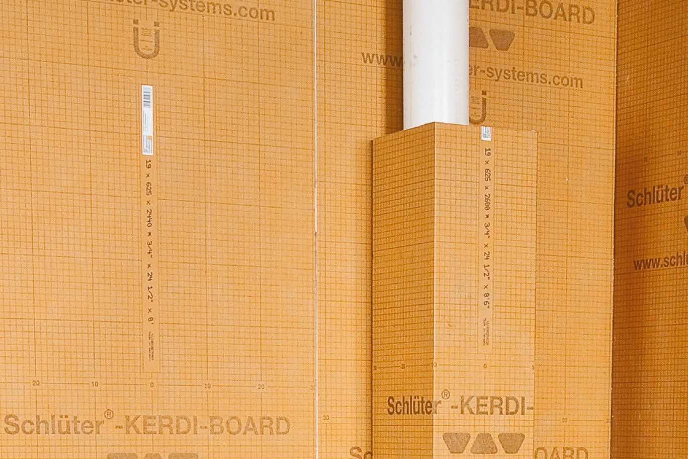 Schluter KERDI-BOARD-U Panneau en forme de U avec une largeur de 7-7/8" replié 3/4" x 24-1/2" x 96"