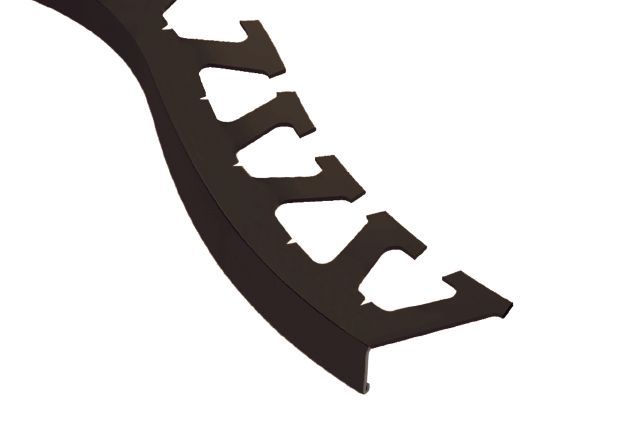 Schluter BARA-RW Profilé radius de bordure de balcon aluminium brun noir 9/16" (15 mm) x 8' 2-1/2"