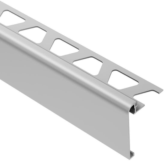 Schluter RONDEC-STEP Profilé de finition et protection des rebords avec ailette verticale de 1-1/2" - aluminium anodisé mat 3/8" (10 mm) x 8' 2-1/2"