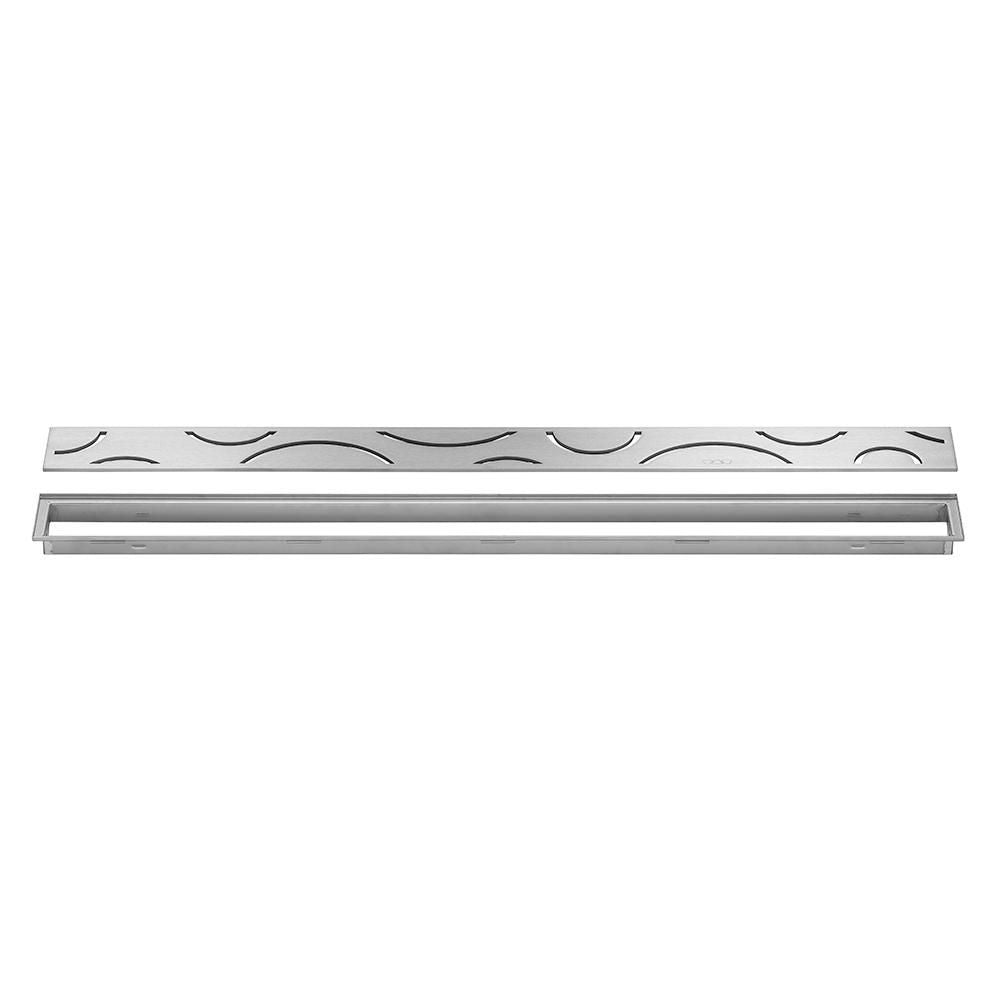 Schluter KERDI-LINE Drain linéaire encastré avec design de grille Curve - acier inoxydable (V4) brossé 29/32" x 23-5/8"