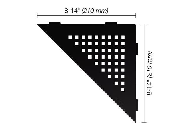 Schluter SHELF-E Étagère de coin triangulaire modèle Square - aluminium noir mat