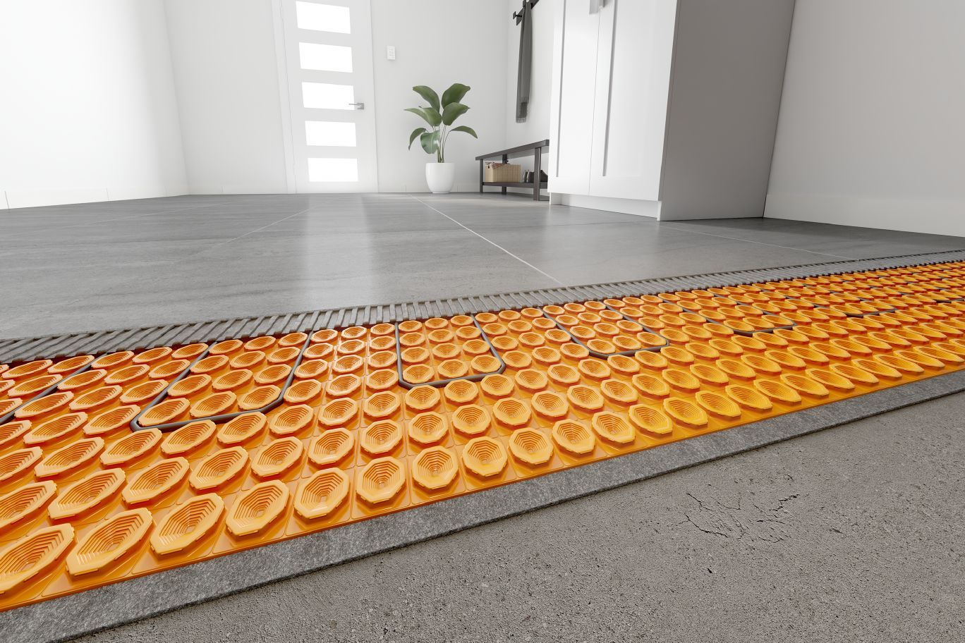 Schluter DITRA-HEAT-DUO-PS Membrane de désolidarisation autocollante en rouleau pour plancher chauffant 2' 7" x 33' - 8 mm (108 pi²)