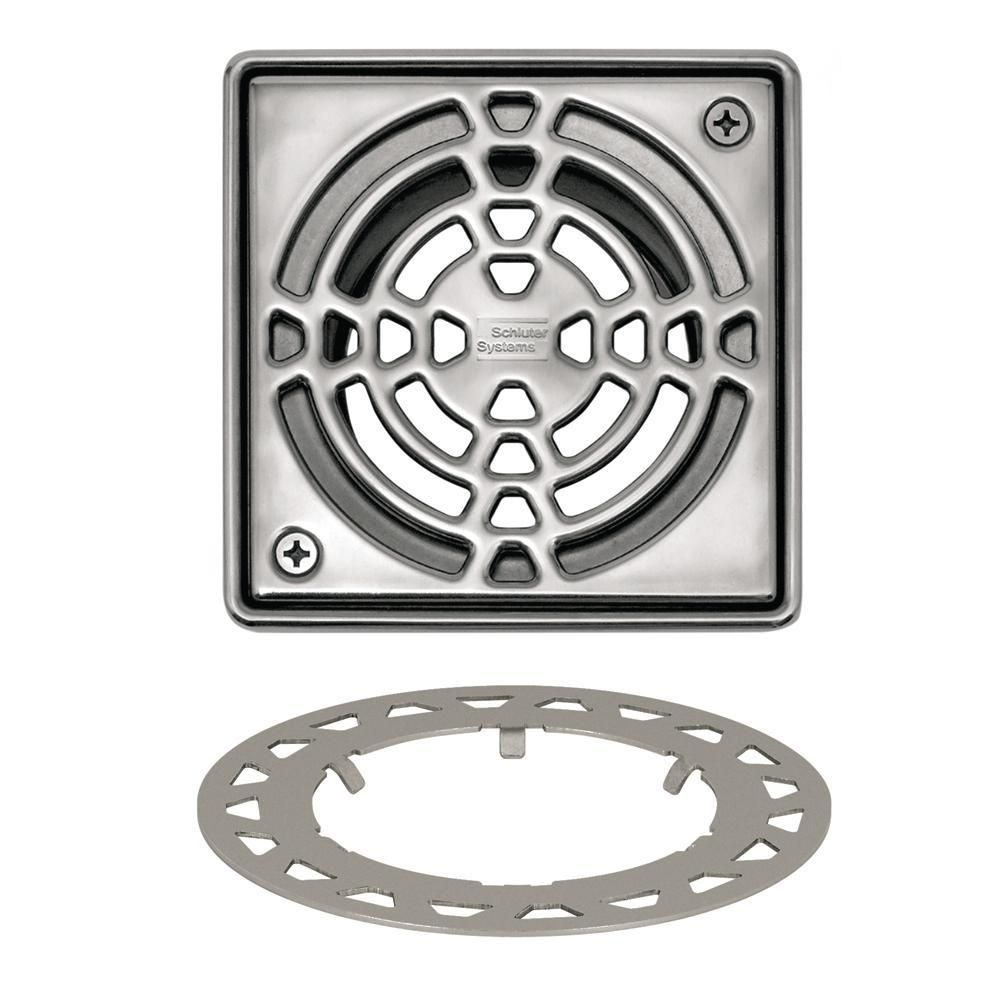 Schluter KERDI-DRAIN Ensemble de grille carrée Classic - acier inoxydable (V2) 6"