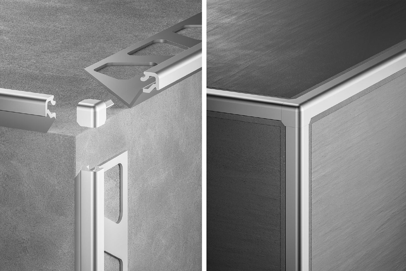 Schluter FINEC-SQ Profilé de finition et de protection des rebords aluminium anodisé mat 7/16" (11 mm) x 8' 2-1/2"