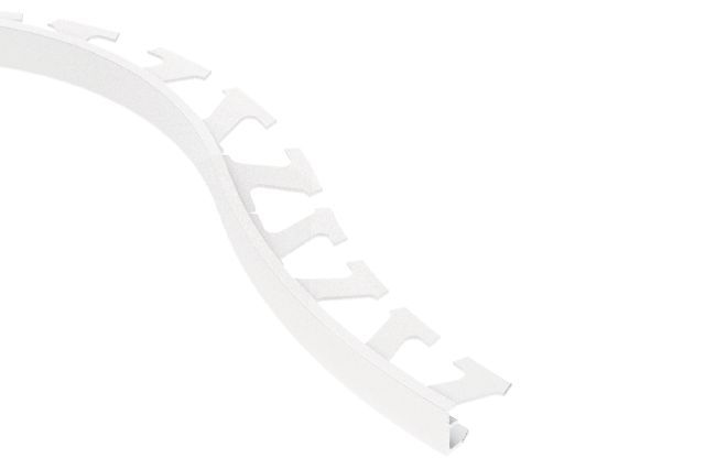Schluter SCHIENE Profilé radius de bordure de mur - aluminium blanc mat 3/8" (10 mm) x 8' 2-1/2"