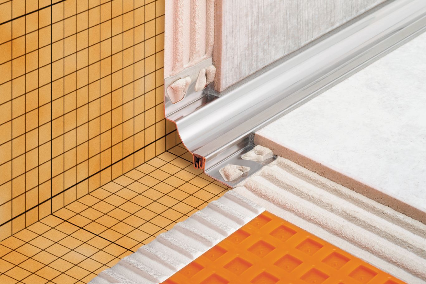 Schluter DILEX-HKS Profilé à gorge avec un radius de 23/32" Acier inoxydable (V2) noir 3/8" x 9/32" x 8' 2-1/2"