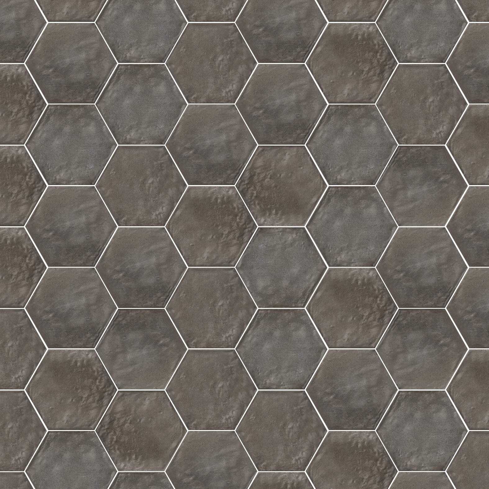 Carreaux de céramique Collection Forme 7 po x 8 po hexagonaux Antracite mat