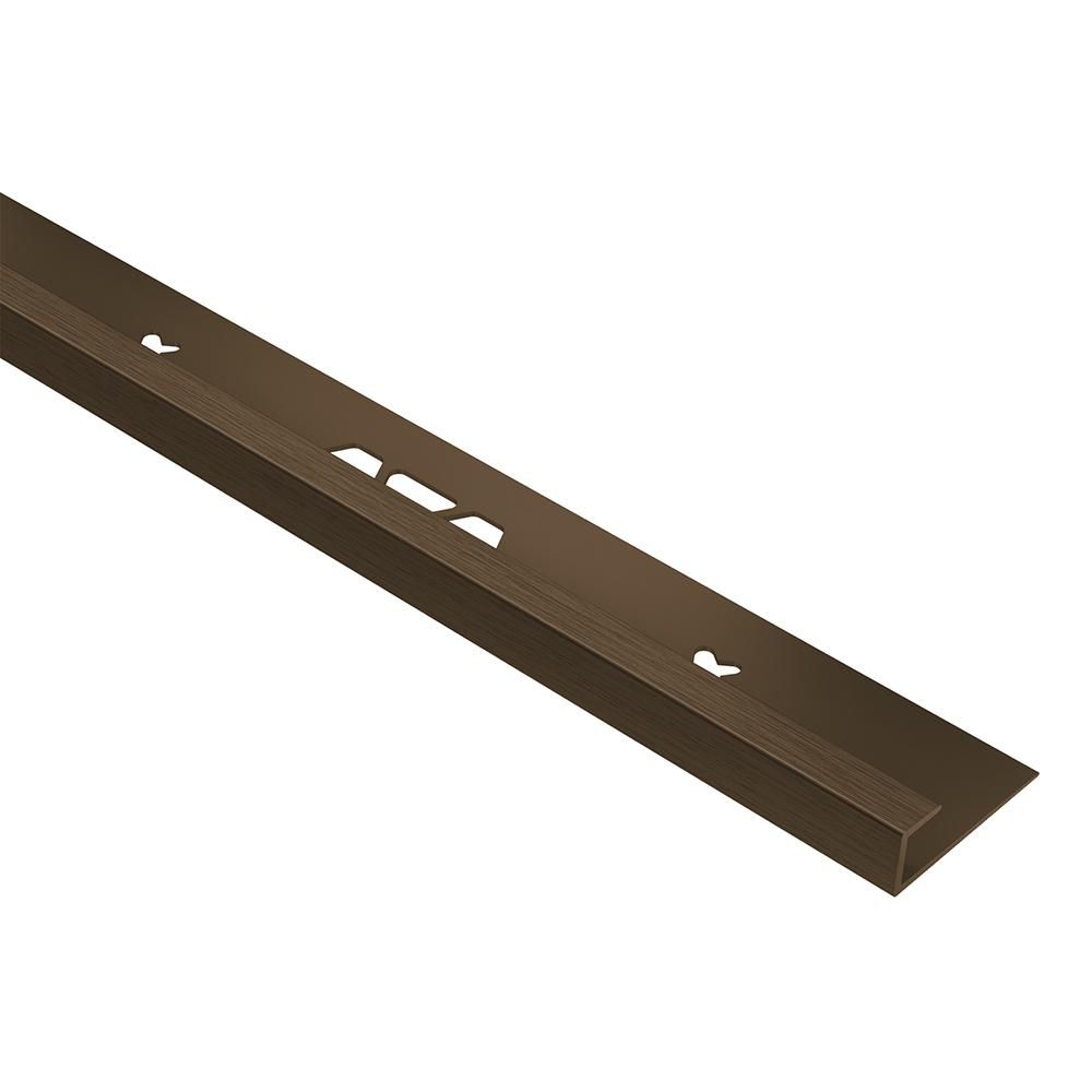 Schluter VINPRO-S Profilé de bordure pour revêtement de vinyle - aluminium anodisé bronze antique brossé 1/8" (3 mm) x 8' 2-1/2"