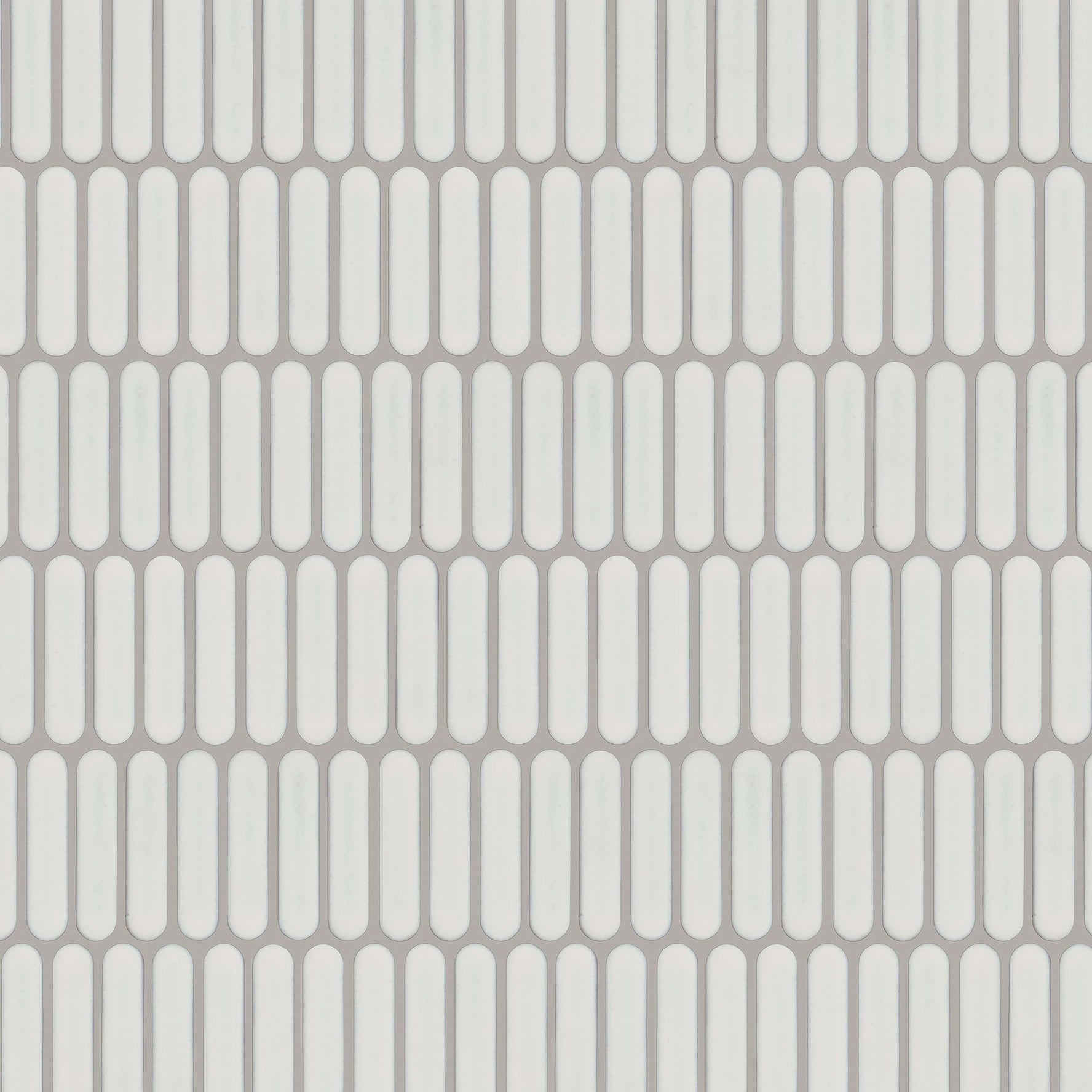 Carreaux de céramique Collection Ovaline mosaïque 1 po x 4 po Bianco en petites tuiles rectangulaires blanches