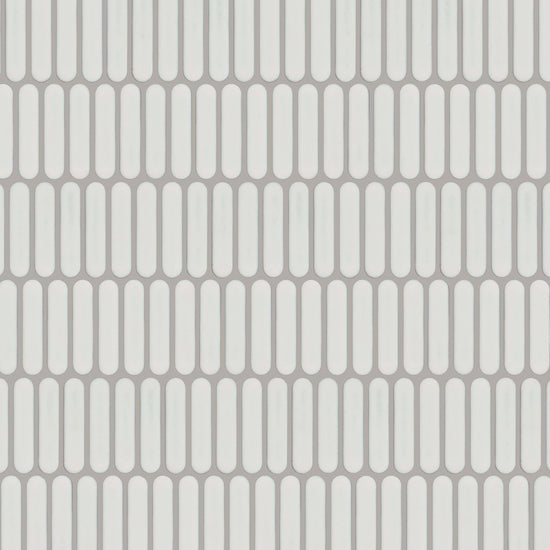 Carreaux de céramique Collection Ovaline mosaïque 1 po x 4 po Bianco en petites tuiles rectangulaires blanches