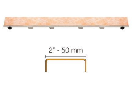 Schluter KERDI-LINE Drain linéaire encastré avec design de grille décentrée sans cadre à carreler - acier inoxydable (V4) brossé 1-1/8" x 43-5/16"