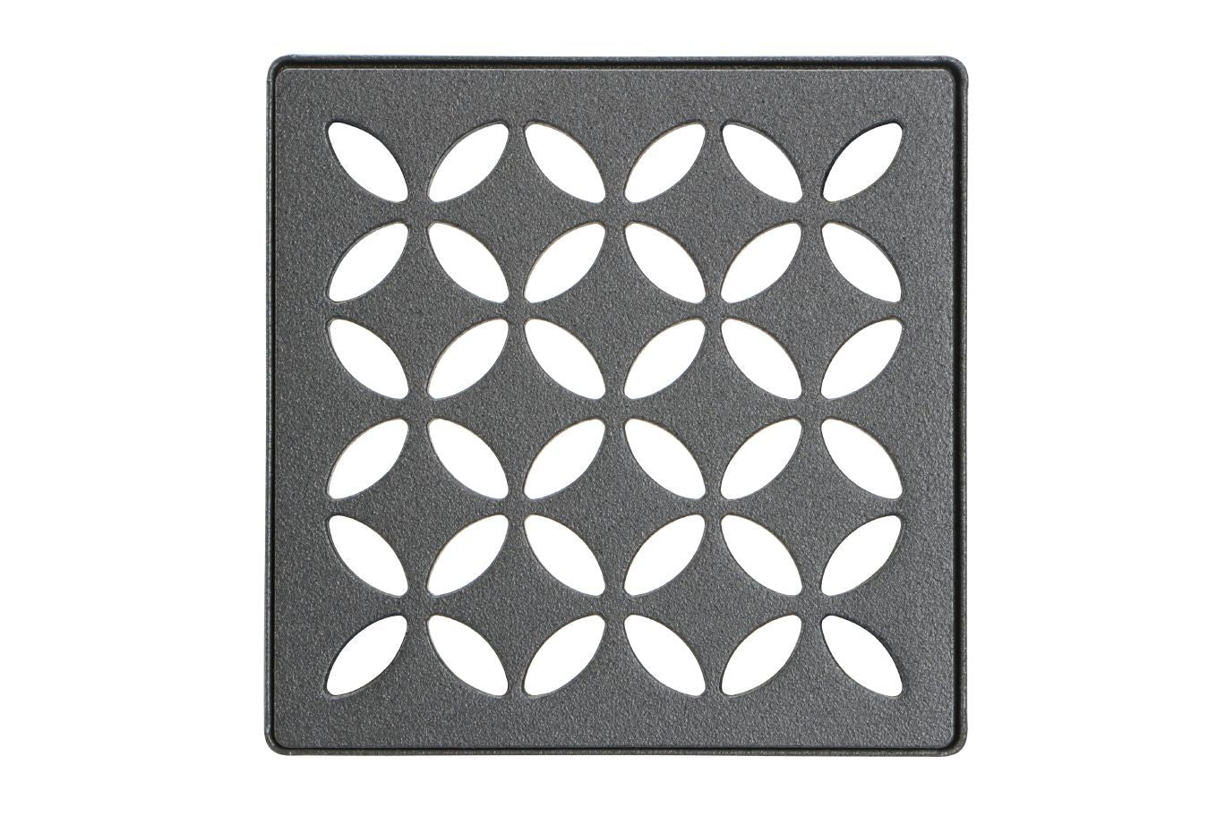 Schluter KERDI-DRAIN Ensemble de grille carrée Floral acier inoxydable (V2) anthracite foncé 4"