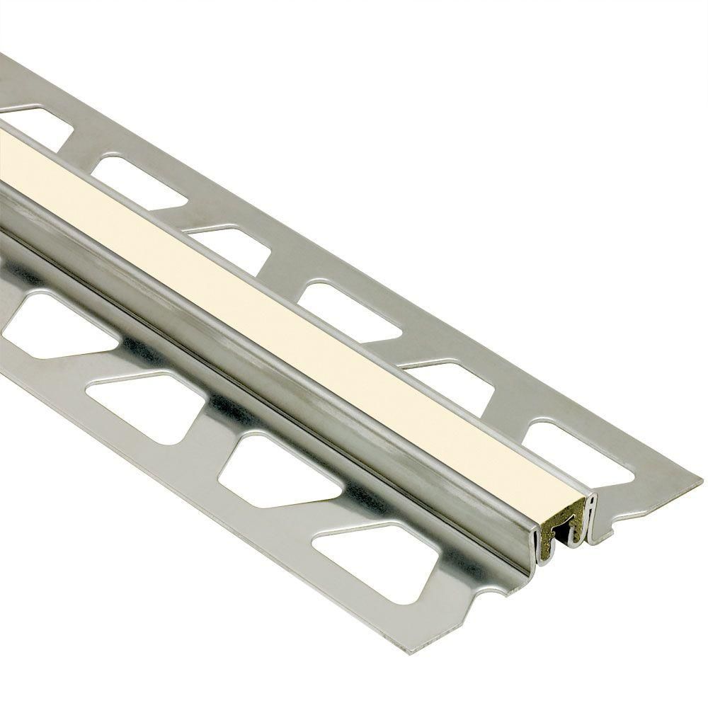 Schluter DILEX-KSN Profilé pour joint de surface avec insertion sable de 7/16" - acier inoxydable (V2) 3/8" (10 mm) x 8' 2-1/2"