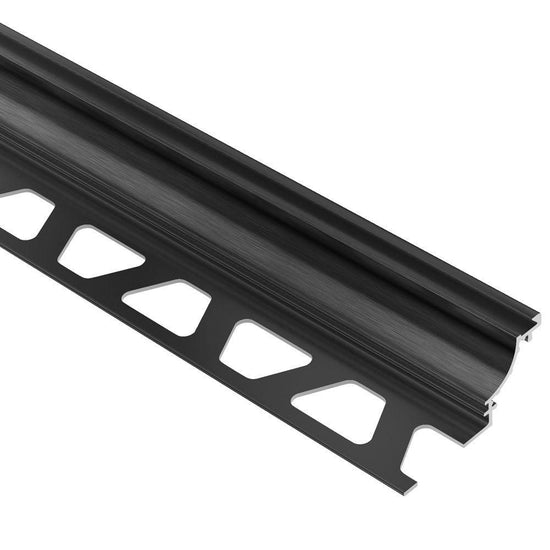 Schluter DILEX-AHK Profilé à gorge avec un radius de 3/8" - aluminium anodisé graphite brossé 9/16" (15 mm) x 8' 2-1/2"