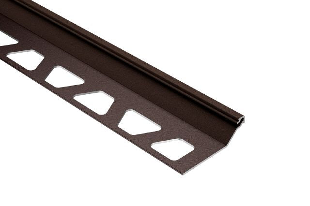 Schluter FINEC-SQ Profilé de finition et de protection des rebords aluminium bronze 7/16" (11 mm) x 8' 2-1/2"