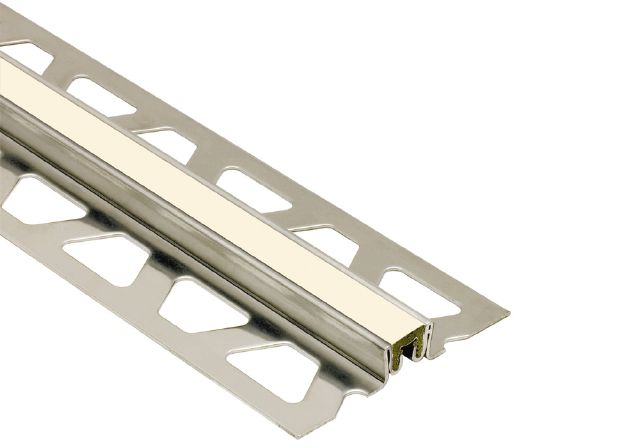 Schluter DILEX-KSN Profilé pour joint de surface avec insertion sable de 7/16" - acier inoxydable (V2) 5/8" (16 mm) x 8' 2-1/2"