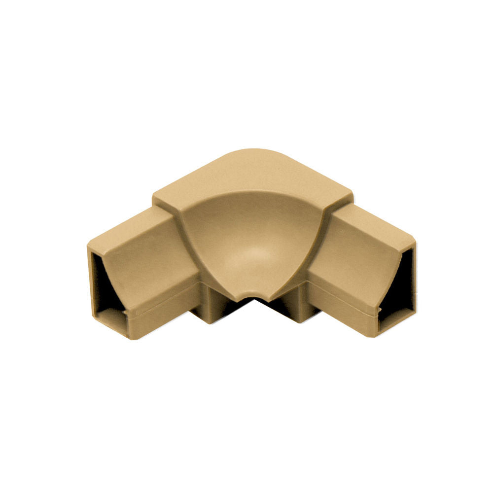 Schluter DILEX-HK Coin extérieur 90° 2-directions avec un radius de 11/16" (18 mm) - plastique PVC beige clair