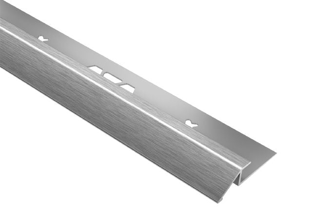 Schluter VINPRO-U Profilé réducteur pour revêtement de vinyle aluminium anodisé chrome brossé 11/32" (9 mm) x 8' 2-1/2"