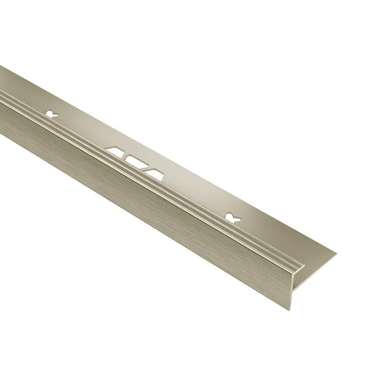Schluter VINPRO-STEP Profilé de nez de marche pour revêtement de vinyle - aluminium anodisé nickel brossé 3/16" (5 mm) x 8' 2-1/2"