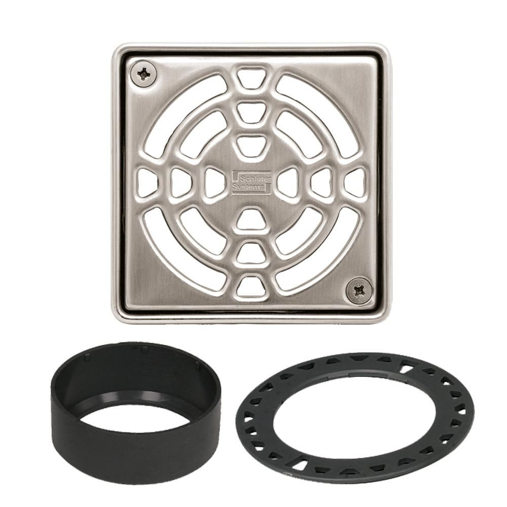 Schluter KERDI-DRAIN Ensemble de grille carrée Classic - acier inoxydable (V2) nickel 4"