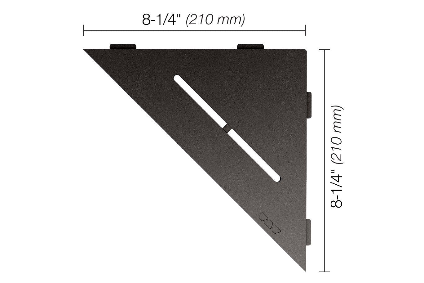 Schluter SHELF-E Étagère de coin triangulaire modèle Pure aluminium anthracite foncé