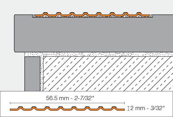 Schluter TREP-EFK Surface antidérapante pour marches - acier inoxydable (V4) 8' 2-1/2"