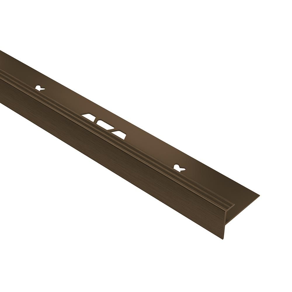Schluter VINPRO-STEP Profilé de nez de marche pour revêtement de vinyle - aluminium anodisé bronze antique brossé 5/32" (4 mm) x 8' 2-1/2"