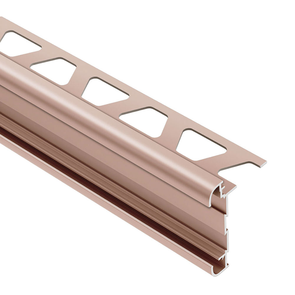 Schluter RONDEC-CT Profilé de bordure à comptoir double rail - Aluminium anodisé Cuivre mat 5/16" (8 mm) x 8' 2-1/2"