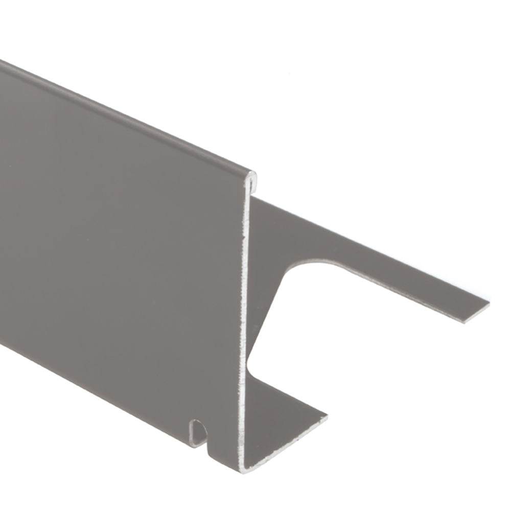 Schluter BARA-RWL Profilé de bordure de balcon aluminium gris métallique 9/16" (15 mm) x 8' 2-1/2"