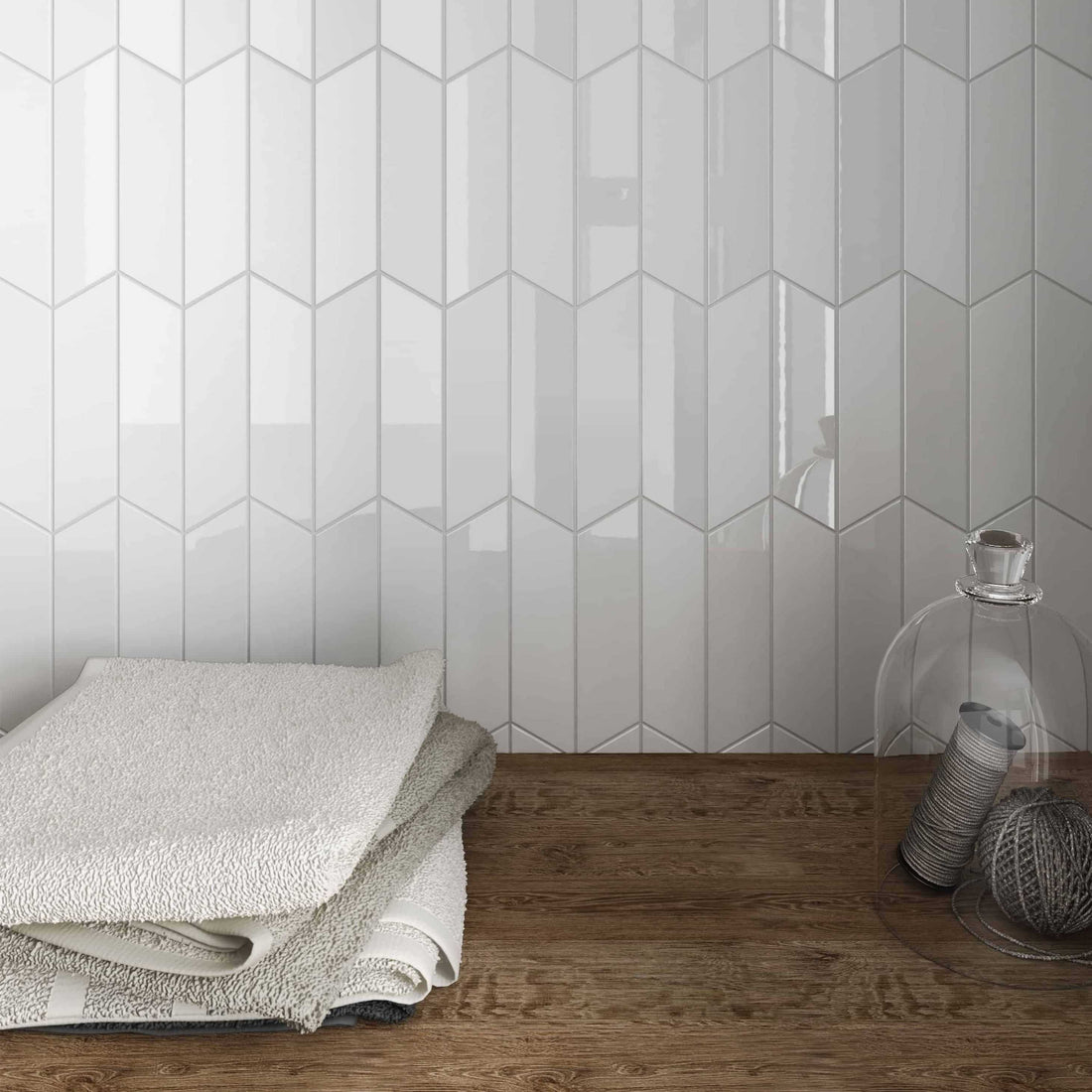 Carreaux de céramique | Collection Chevron - 2 po x 7 po Gauche