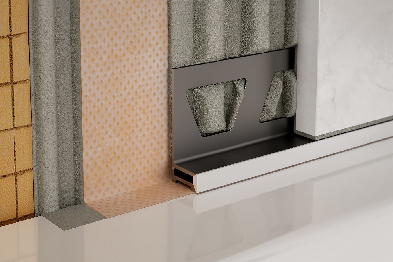 Schluter DILEX-BWA profilé joint de mouvement périmètre, PVC gris classique, 5/16 in (8 mm) x 8 ft 2.5 in