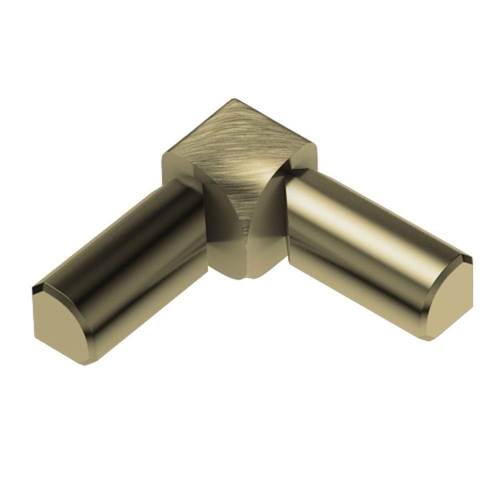 Schluter RONDEC Coin intérieur à 2 bouts 90° - aluminium anodisé laiton brossé 3/8" (10 mm)