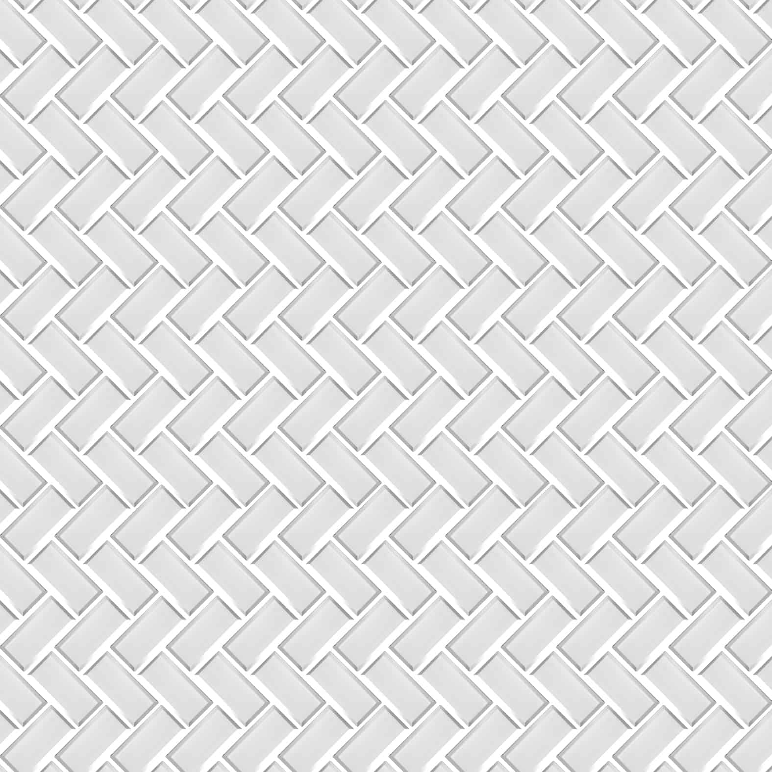 Carreaux de céramique Collection Crystal 2 po x 4 po Herringbone blanc lustré