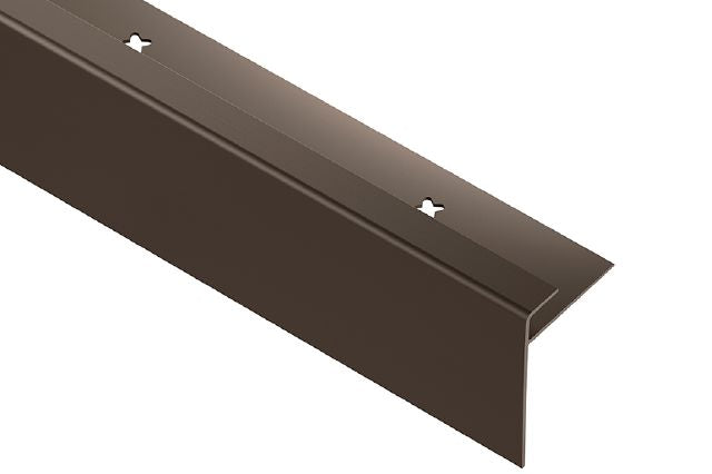Schluter VINPRO-STEP-R Profilé de nez de marche pour revêtement de vinyle avec dévoilement allongé aluminium anodisé bronze antique brossé 1/4" (6 mm) x 8' 2-1/2"