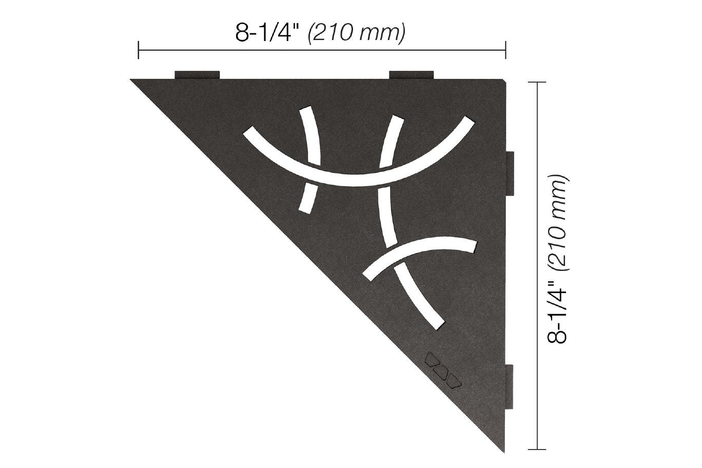 Schluter SHELF-E Étagère de coin triangulaire modèle Curve aluminium anthracite foncé