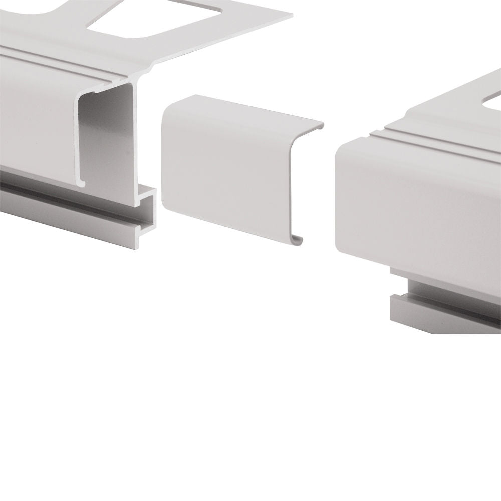 Schluter BARA-RAK Raccord pour profilé de bordure de balcon aluminium Blanc Éclatant