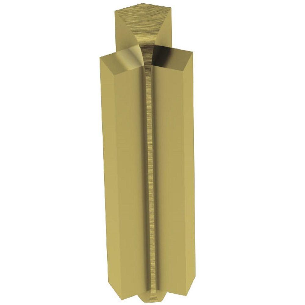 Schluter RONDEC-STEP Coin intérieur 135° avec ailette verticale de 1-1/2" - aluminium anodisé laiton brossé 3/8" (10 mm)