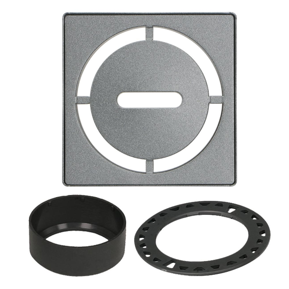 Schluter KERDI-DRAIN Ensemble de grille carrée Pure acier inoxydable (V2) étain 4"