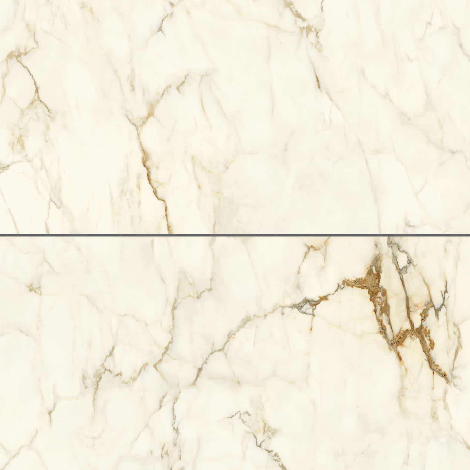 Carreaux de céramique Collection Marmi Classici 24 x 48 po Calacatta Macchia Vecchia poli, blanc marbré à veines grises