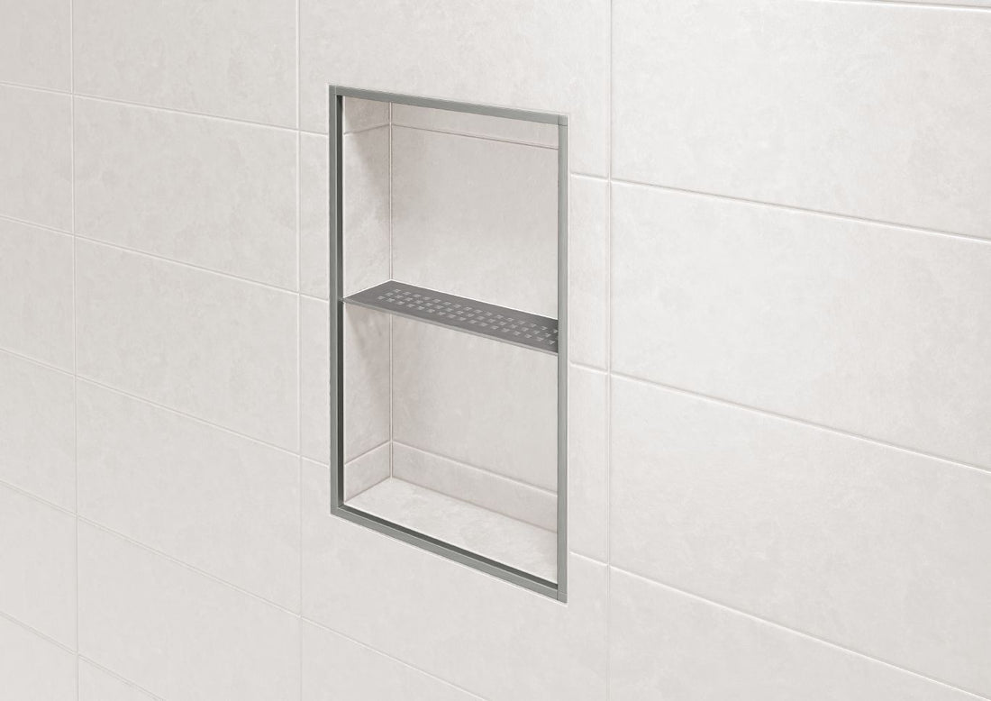 Schluter SHELF-N Étagère rectangulaire pour niche modèle Pure aluminium étain