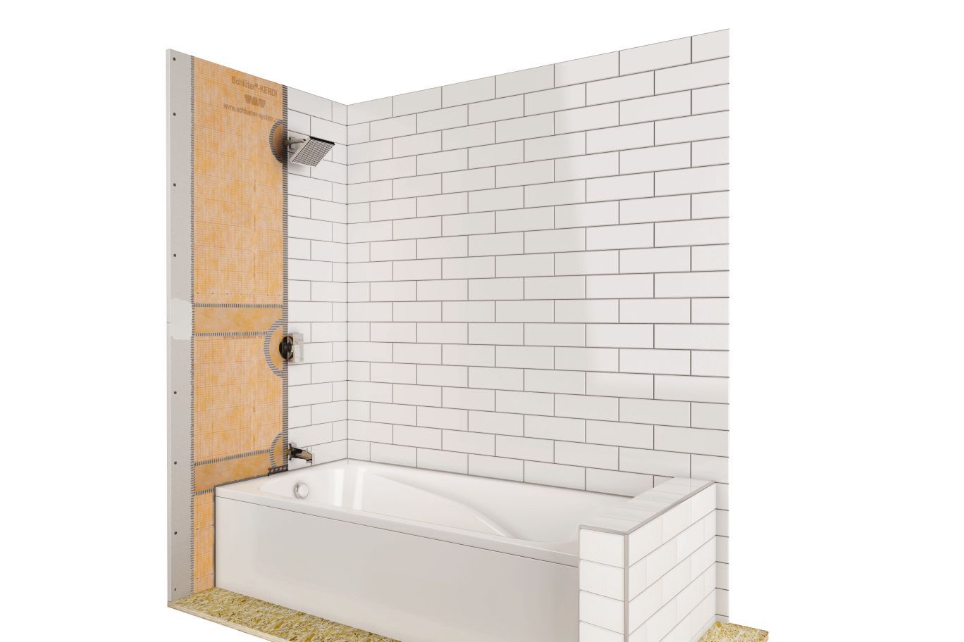 Schluter KERDI-TUBKIT Ensemble pour coutour de baignoire complet 75 pi²