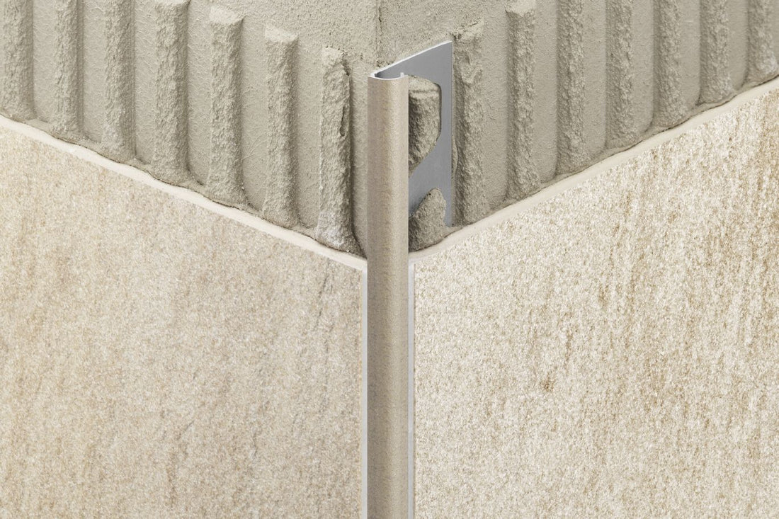 Schluter RONDEC Profilé de bordure rond aluminium gris métallique 1/4" (6 mm) x 8' 2-1/2"