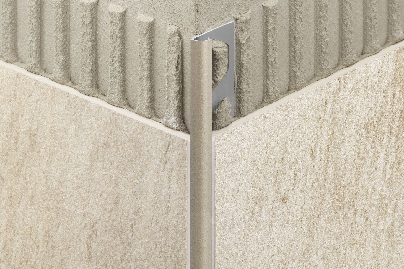 Schluter RONDEC Profilé de bordure rond aluminium gris métallique 1/4" (6 mm) x 8' 2-1/2"